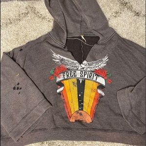 Free People Oversized Crop Hoodie